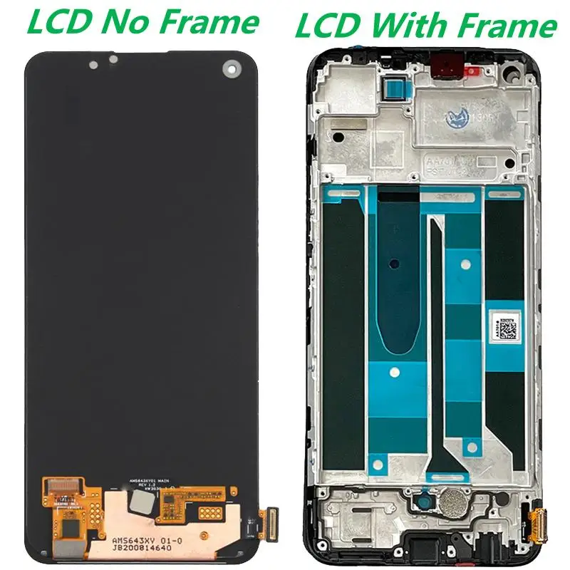 6 4 original lcd for oppo realme 8 pro lcd display screen touch panel parts realme 8pro rmx3081 8 rmx3085 display with frame free global shipping