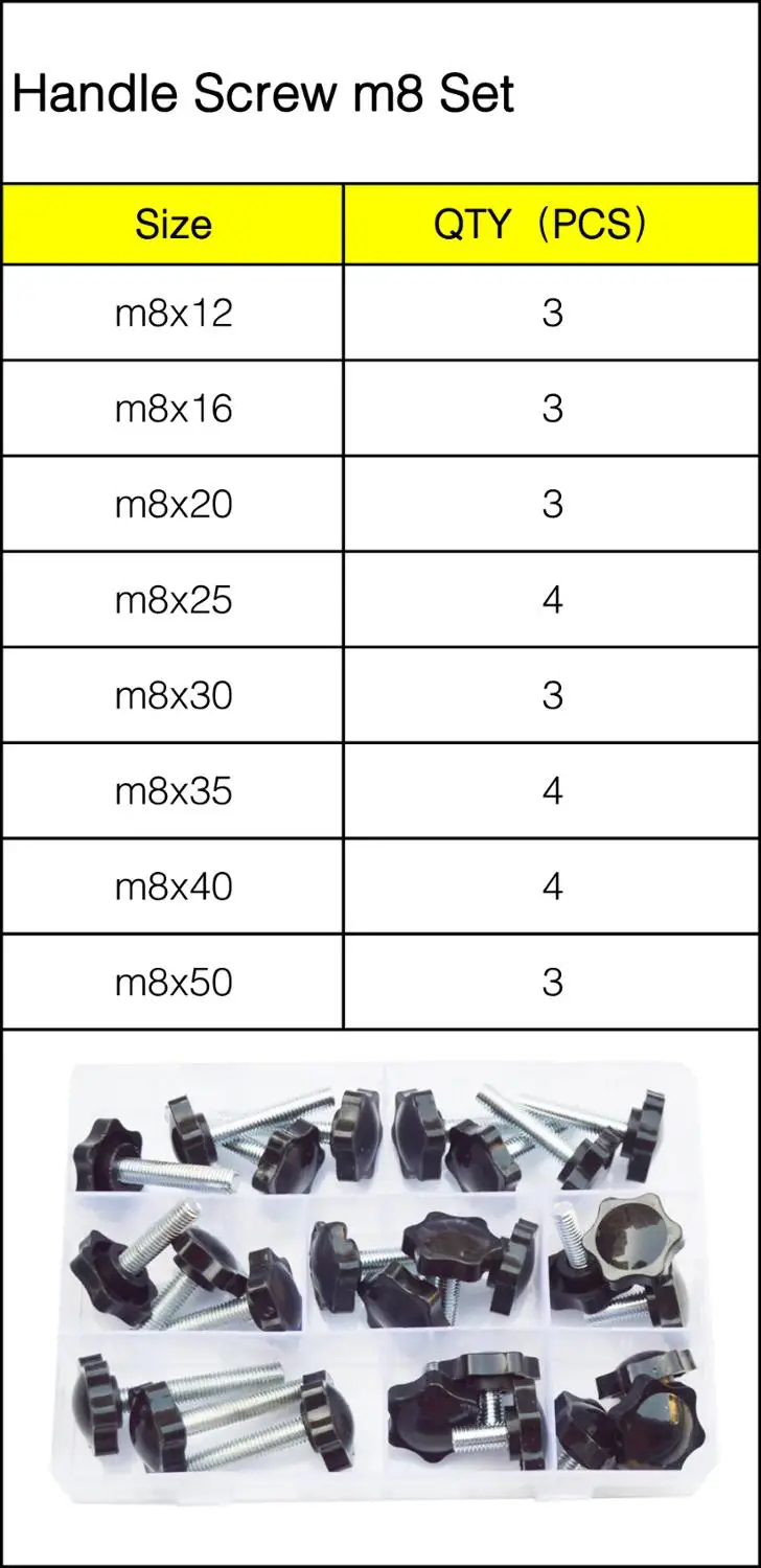 M5 M6 M8 Шестигранная головка зажимной винт метрические болты ручка пластик