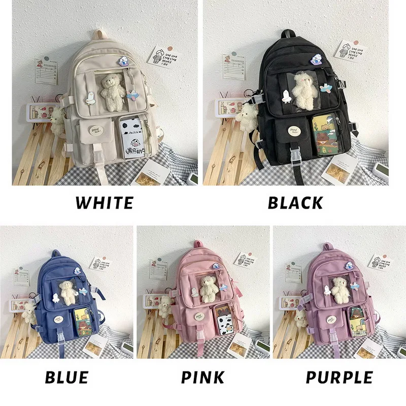 

Cute Women Large Capacity Backpack Waterproof Nylon Female Schoolbag College Lady Laptop Backpacks Kawaii Girl Travel Book Bags