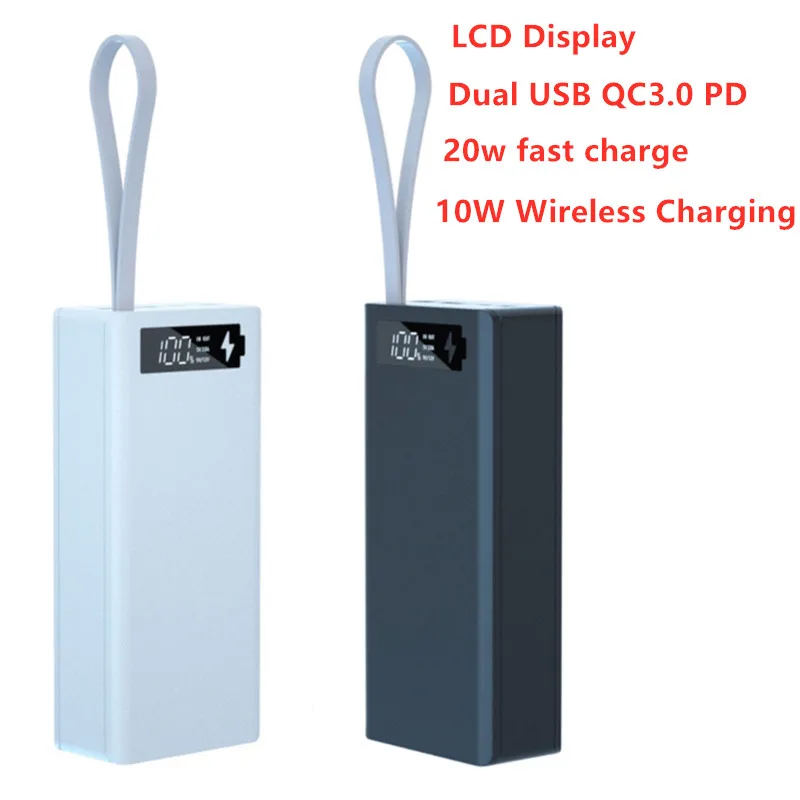 

Detachable Dual USB QC3.0 PD LCD Display DIY 14x18650 Battery Case Power Bank Shell 5W/10W Wireless Charging Box