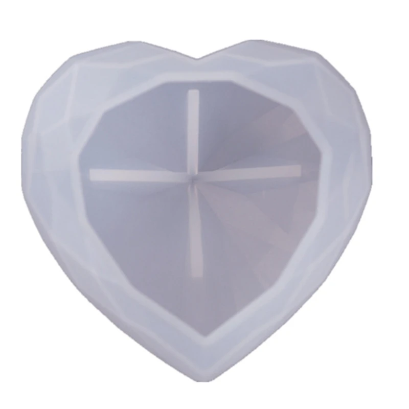 

13MC Handmade Large Faceted Heart Resin Mold 3D Diamond Crystals Heart Resin Casting Mold Love Heart Mold Art Crafts Tools