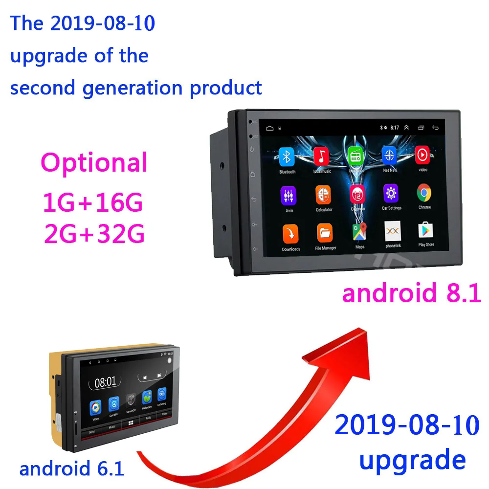 2 Din gps Android 8,1 Автомобильный DVD радио плеер 2 ГБ 32 ГБ четырехъядерный мультимедийный двойной Din для kia Ford Nissan Toyota Volkswagen Mazda