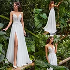 Женское шифоновое Платье с V-образным вырезом, а-силуэт