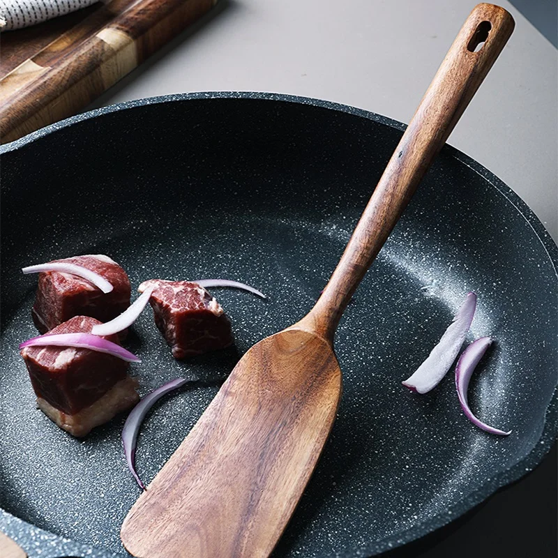 Лопатка Черпак из тикового дерева премиум-класса антипригарная кухонная утварь