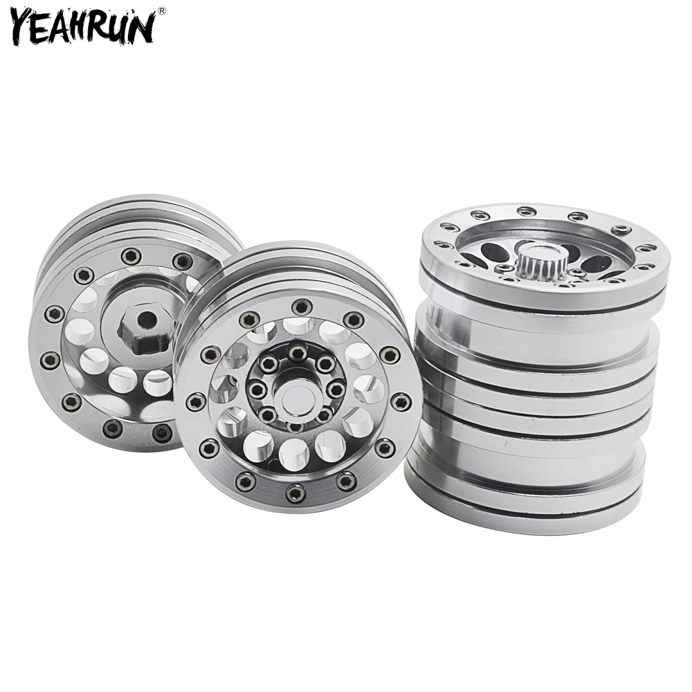 

YEAHRUN 1/2/4/5 Pcs Metal Alloy 1.9inch Beadlock Wheel Hub Rims For 1/10 Axial SCX10 D90 D110 CC01 RC4WD RC Rock Crawler Car