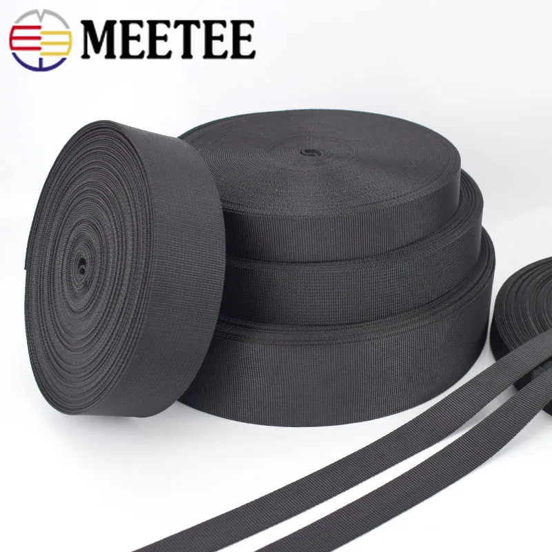 

Meetee 5Meters 1mm Thick Black Nylon Webbing Ribbon Band Strap Tape Dog Collar Backpack Knapsack Belt DIY Sewing Accessories