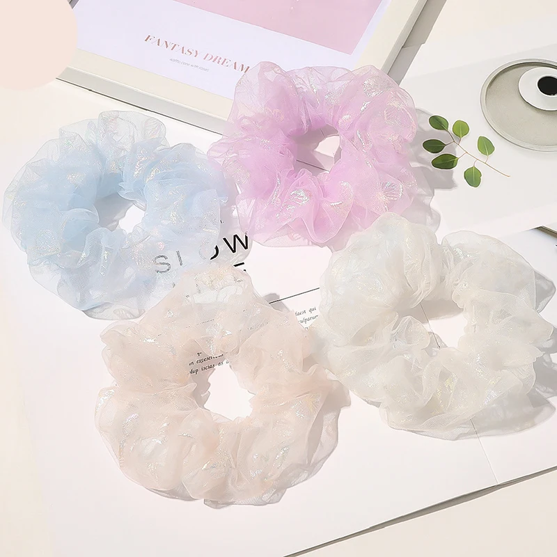 2020 Женские однотонные шифоновые резинки из органзы с бабочкой для хвоста