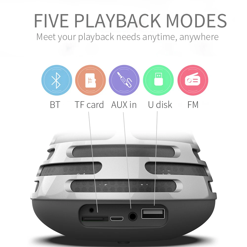 Портативный Bluetooth динамик водонепроницаемый fm радио беспроводной бумбокс мини