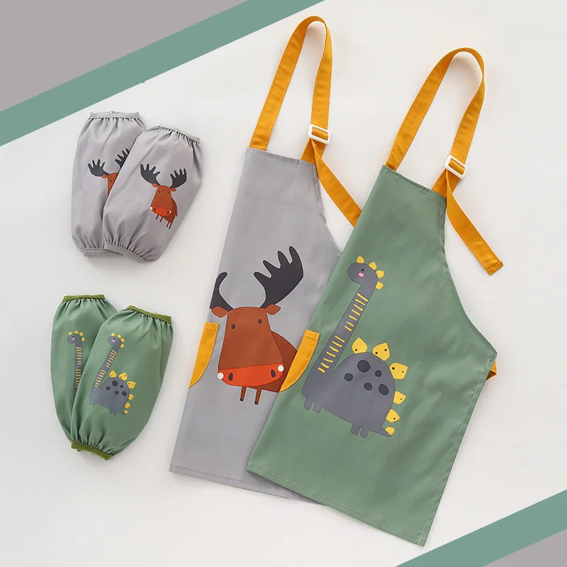 

Children Front Pocket Bib Kid Apron Kitchen Child Craft Kids Art Smock Baby Drawing Painting Cooking Pinafore Boys Girls Aprons