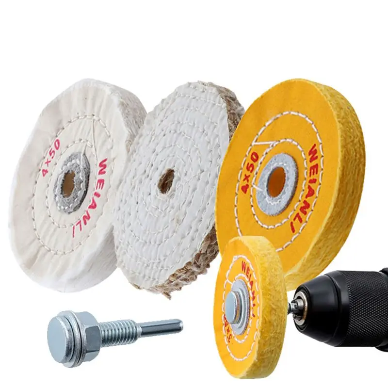 

Cloth Buffing Wheel Grinder Polishing Pad 3" 4" Buffer Cleaning Abrasive Tools for Jewelry Mirror 69HF