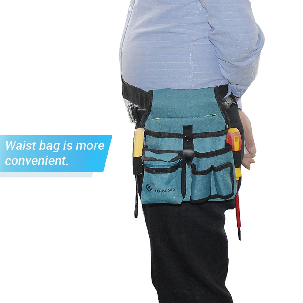 

104 Hardware Tools Storage Bag Thickened 600D Oxford Cloth Thickening Multifunctional Waist Bag Electrician's Toolkit Bag