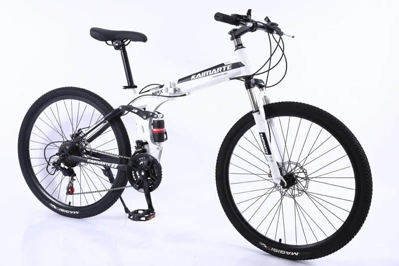 white spoke wheel 26 дюймов велосипед 21 скорость складной горный велосипед двухдисковый тормоз велосипед спицы колеса/нож колеса Горный велосипед взрослый велосипед - Цвет: white spoke wheel