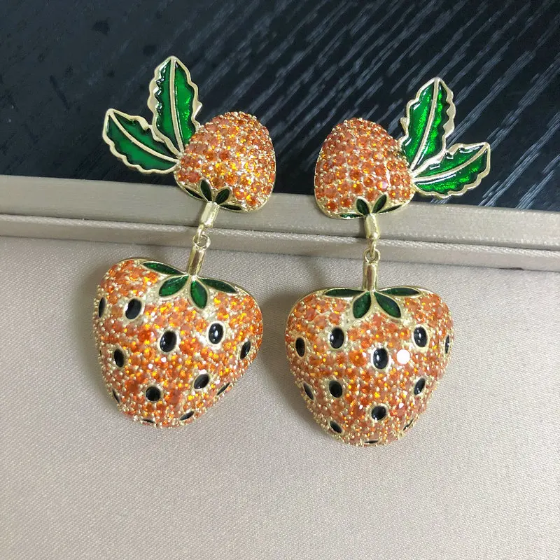 

Bilincolor Cute Orange Fruite Berry Earrings for Women Jewelry