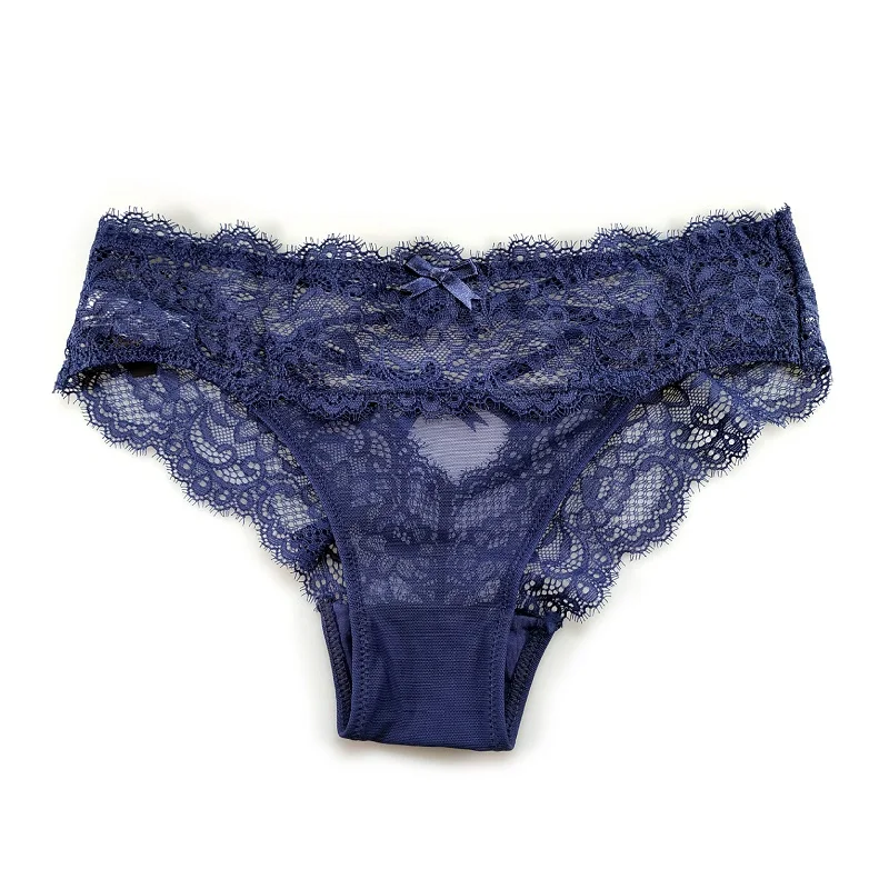 

Sexy kill European and American cross lace bow underwear low waist cotton crotch mesh triangle pants