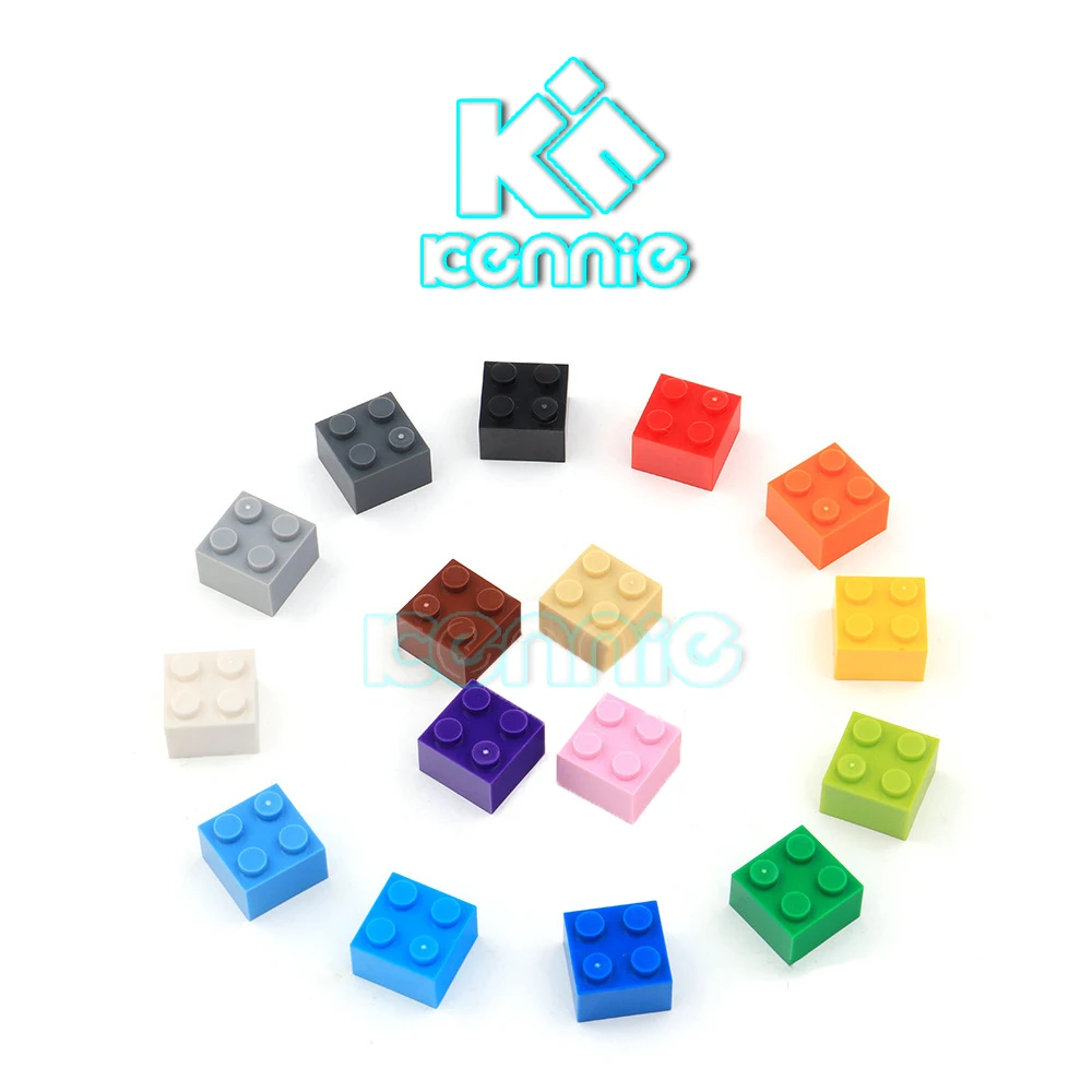 750 шт./лот Kennie NO.3003 цветные детали россыпью 2x2 высокие кирпичные частицы
