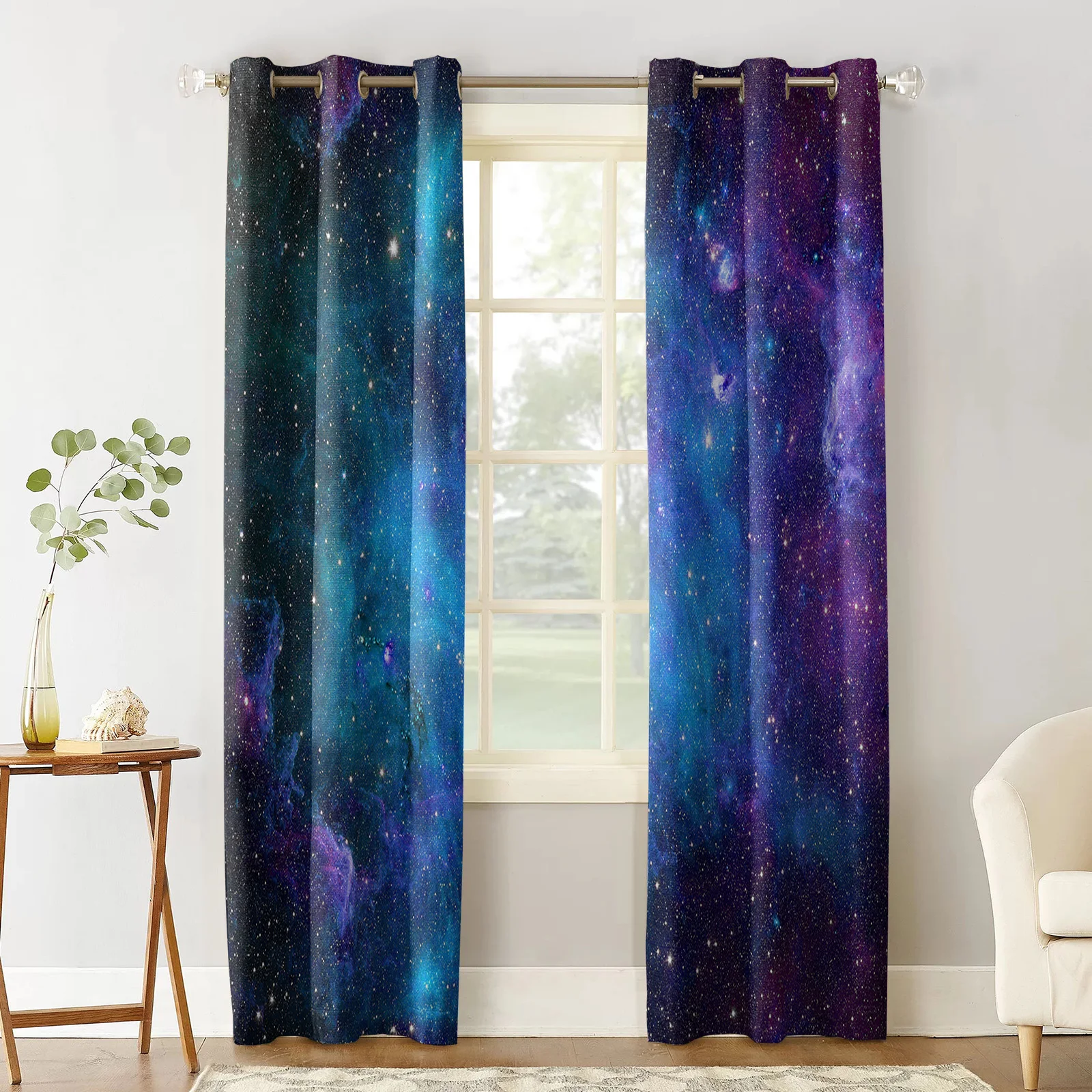 Шторы светонепроницаемые Starry Sky Space Universe современные занавески для кухни спальни