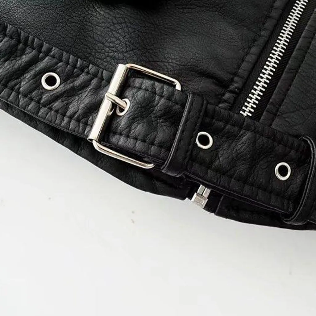 

Ladies jacket Women Ladies Lapel Motor Jacket Coat Zip Biker Short Punk Cropped Tops Y807