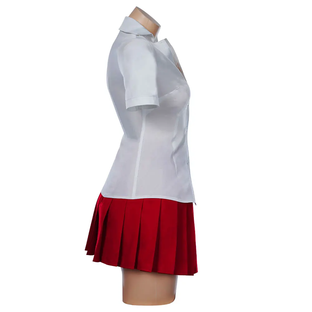 

Japan Anime Danganronpa Akane Owari Cosplay Goodbye Desperate Academy School Uniform Girls Women White Shirt + Mini Skirt