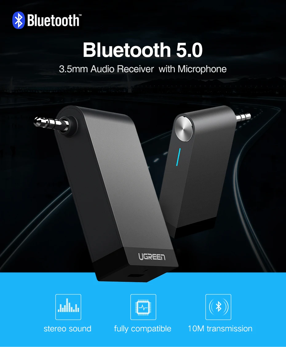 Ugreen Беспроводной Bluetooth Приемник 3.5mm Jack Bluetooth Audio Музыка Приемник Адаптер Автомобилей Aux Кабель бесплатно Динамик Наушники