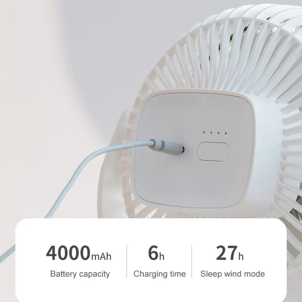 

Table Clip Dual-purpose Fan 4000 MAh Large Capacity Long Battery Life Desk Fan Silent Operation With Four Wind Speeds