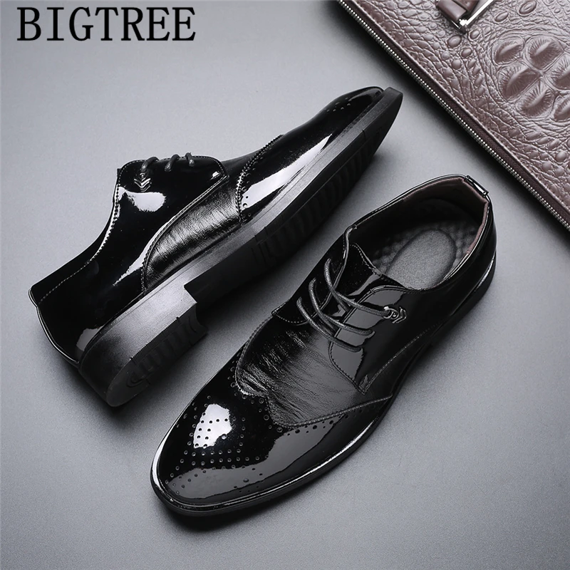 Туфли Броги мужские классические брендовые итальянские вечерние туфли оксфорды