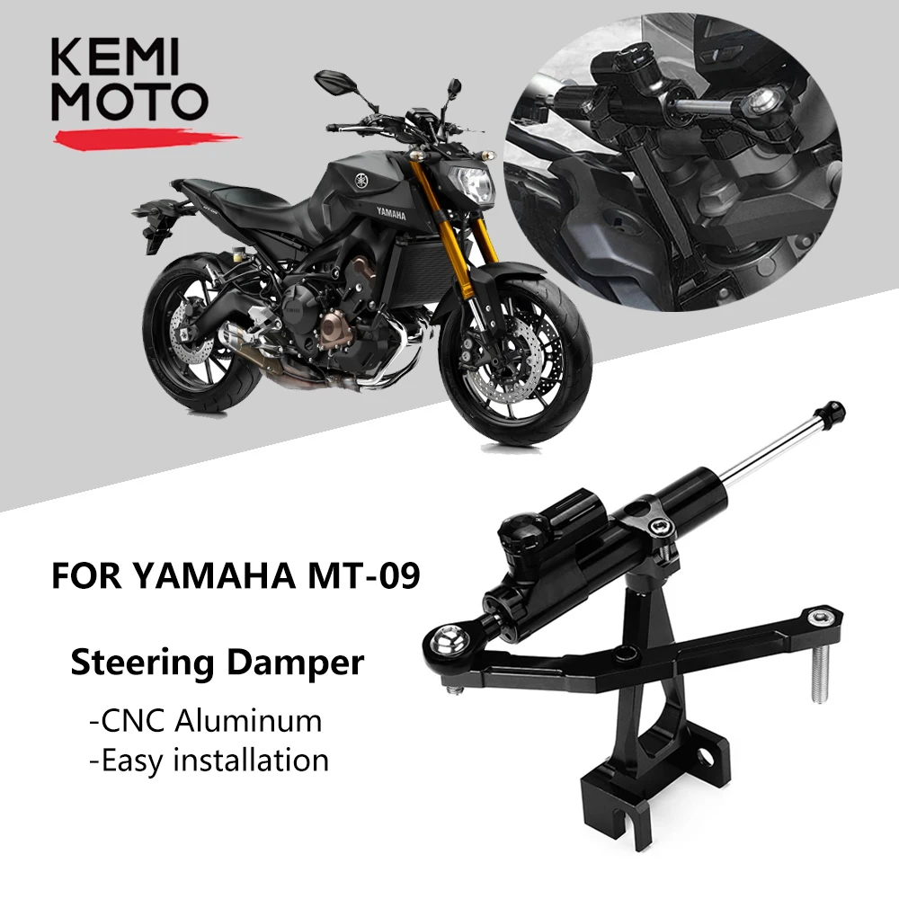 KEMiMOTO для YAMAHA MT-09 FZ-09 MT 09 MT09 FZ09 Аксессуары для мотоциклов рулевой демпфер с кронштейном 2013