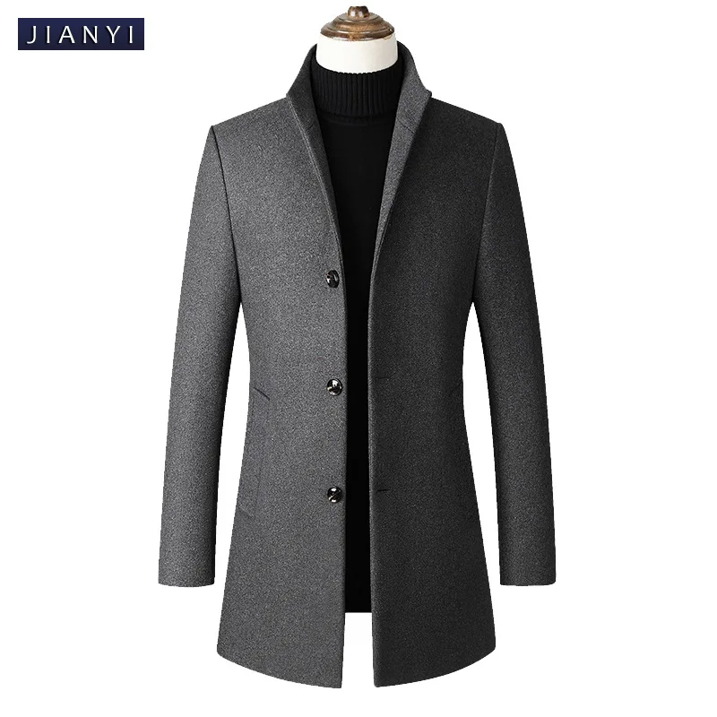 

Winter Wool Jacket Men's High-Quality Wool Coat Casual Slim Collar Wool Coat Men's Long Cotton Collar Trench Coat