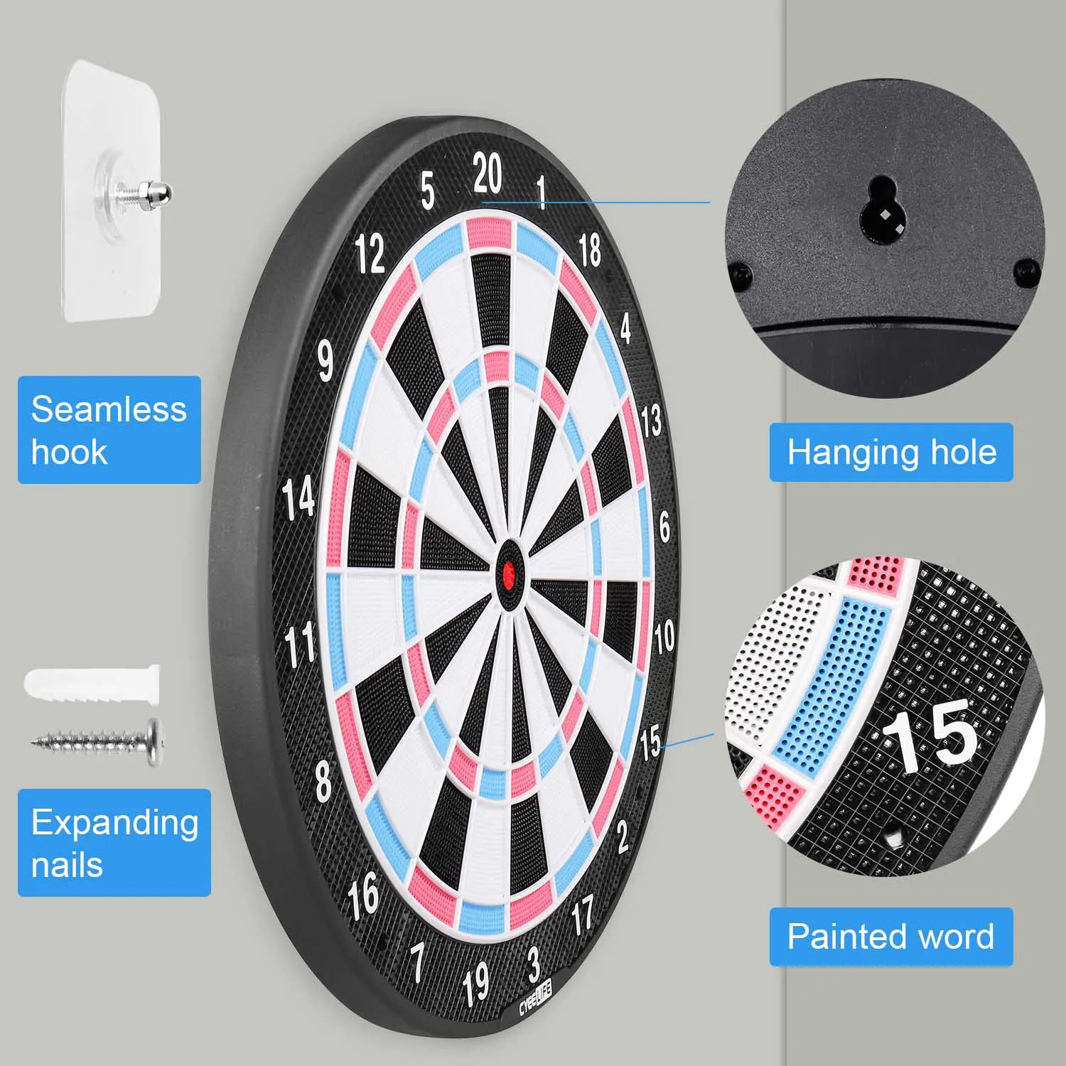 Мягкий наконечник DartBoard CyeeLife с 6 наборами и дополнительными очками 18 дюймов без