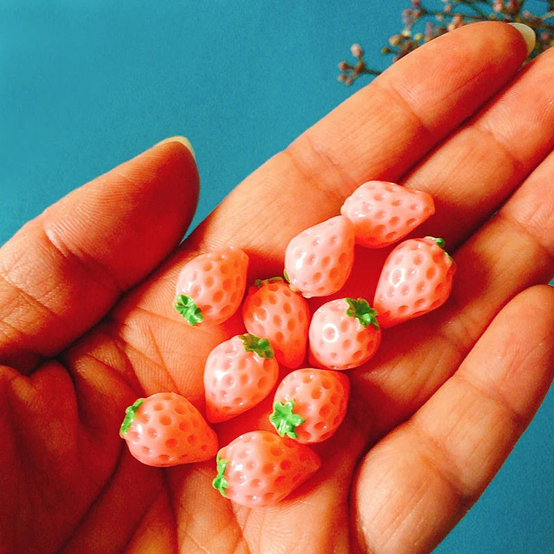 10 strawberry 10 шт. яблоко лимон Тыква банан помидор/Кукольный дом/миниатюры фрукты/милый/Сказочный Садовый Гном/мох Декор террариума/модель/фигурка - Цвет: 10 strawberry
