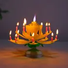 14 свечей, музыкальные свечи для торта на день рождения, креативные декоративные украшения для торта в виде цветка лотоса, вечевечерние, сделай сам, детские свечи