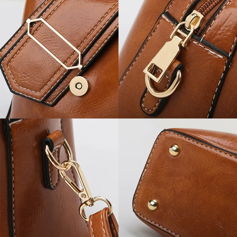 

Women Shoulder Messenger Bag Large Capacity Bucket Handbags Quality PU leather Women's Totes Shopping Bag bolsa feminin Casual