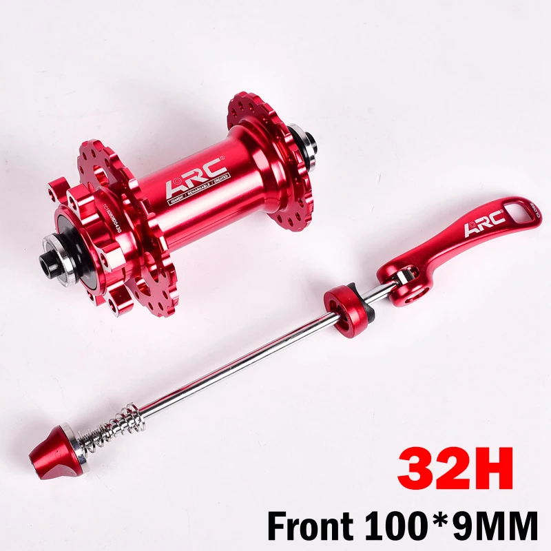 Red 100x9MM 32H Дуговые велосипедные ступицы герметичный подшипник MTB горный велосипед концентратор быстроразъемный набор ступиц велосипеда 32 28 36 отверстия дисковый тормоз QR 4 подшипники 4 Pawls - Цвет: Red 100x9MM 32H