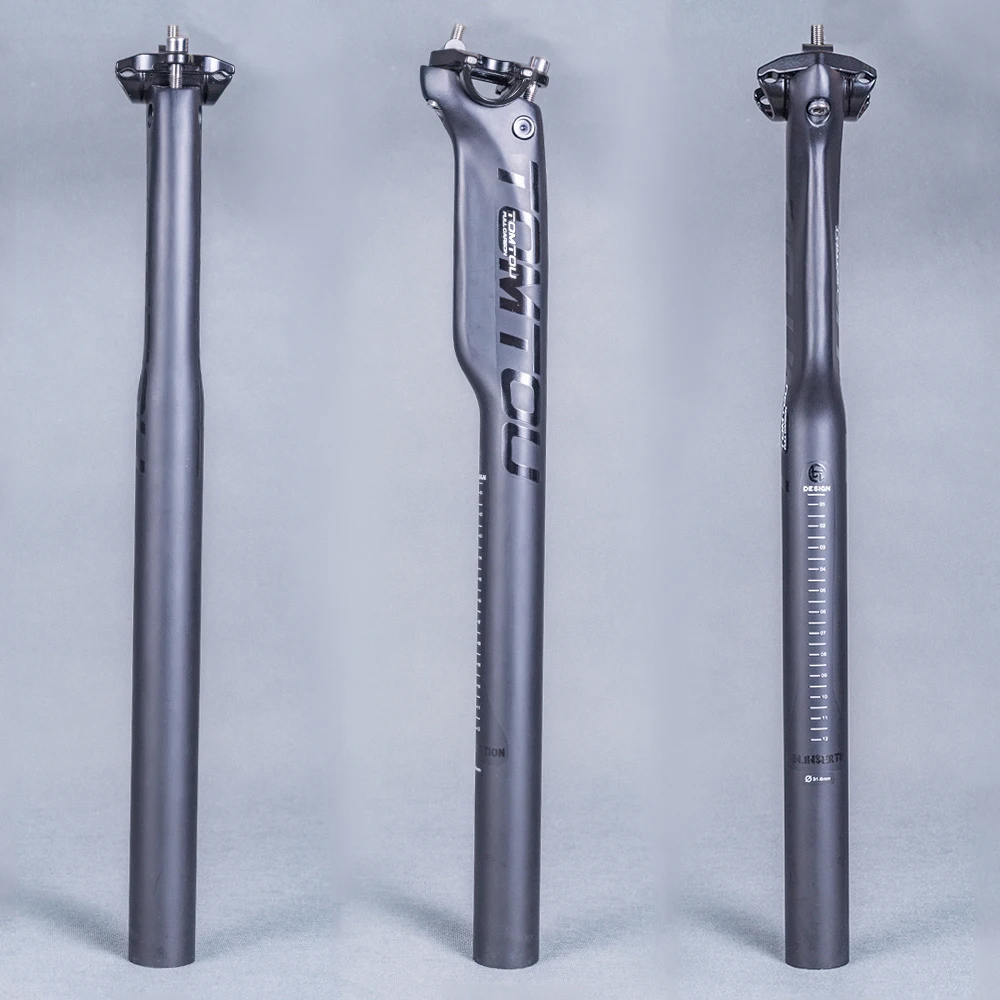Подседельный штырь TOMTOU из углеродного волокна черный матовый для шоссейного
