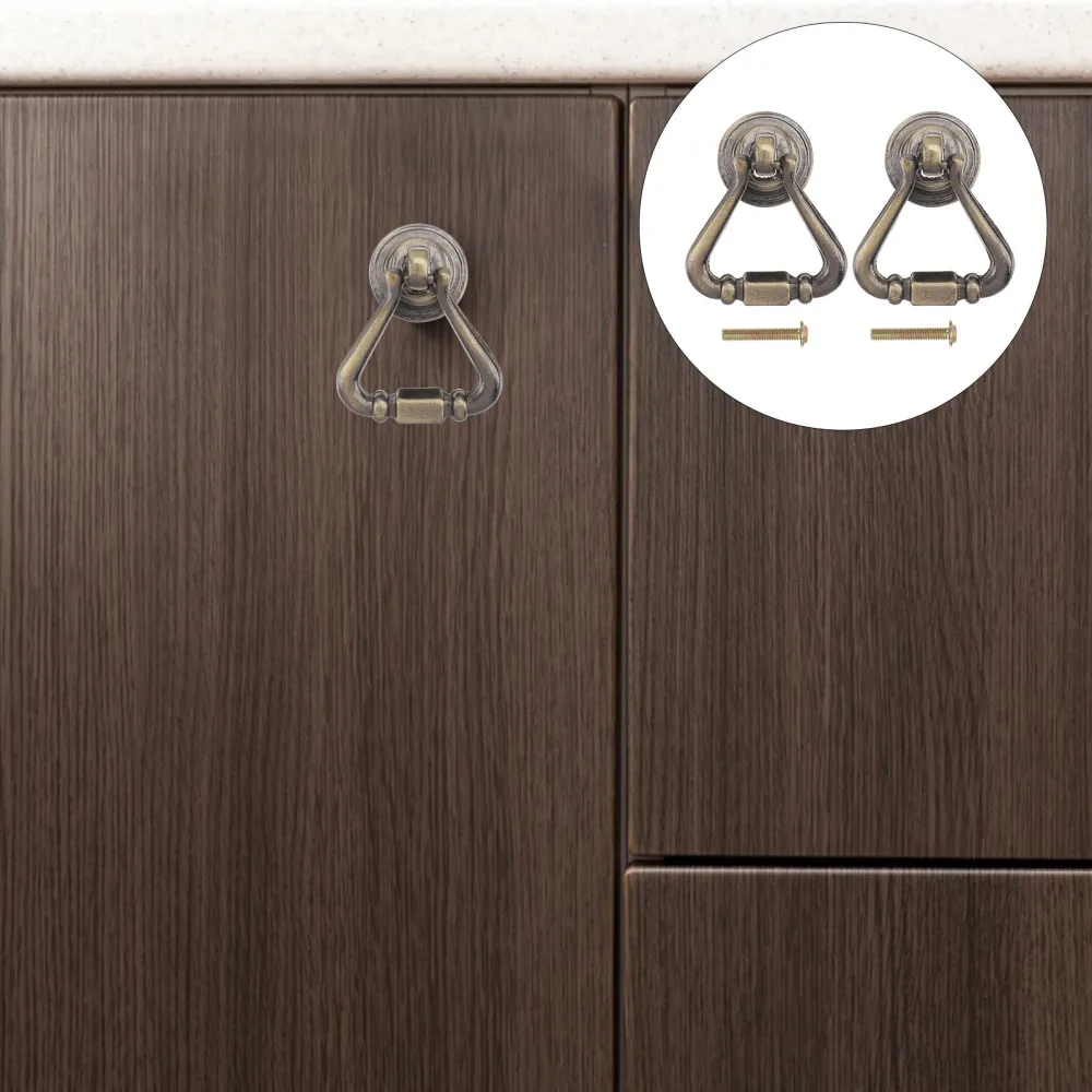 

TINKSKY 2pcs Cabinet Cupboard Wardrobe Drawer Knob Door Handle (Bronze)