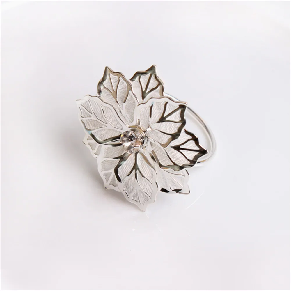 12PCS metal alloy napkin ring gold flower exquisite jewelry | Дом и сад