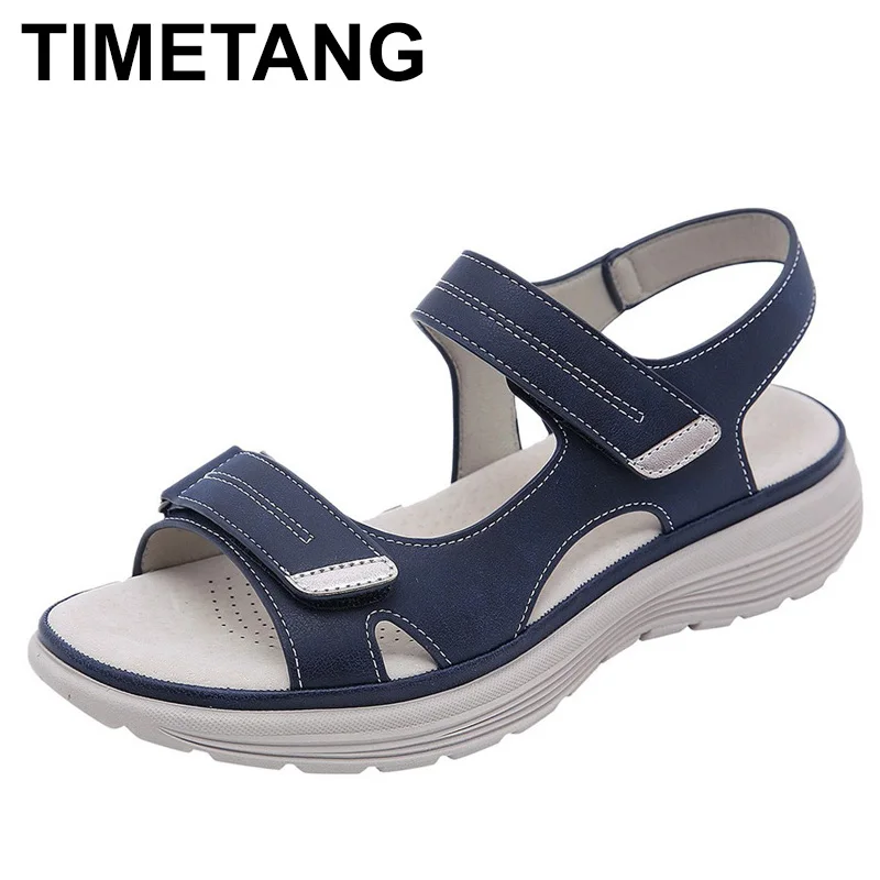 

TIMETANG Women Summer Wedges Non-Slip Beach Open Toe Breathable Soft Bottom Sandals Sport Style Casual Shoes Sandalia