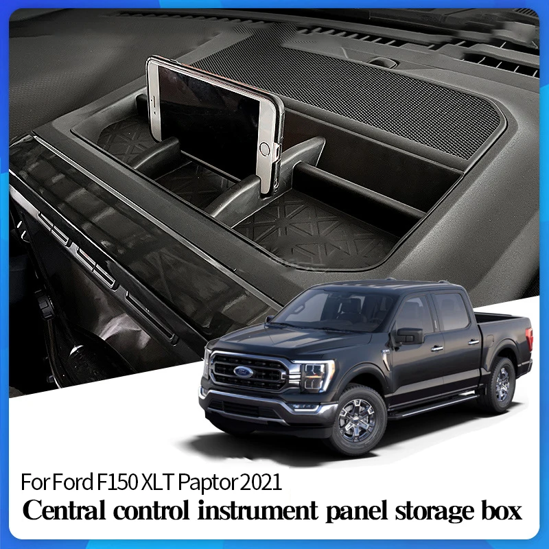 

Central Control Instrument Panel Storage Box For Ford F150 XLT Paptor 2021 Dust-proof Storage Interior Accessories Black