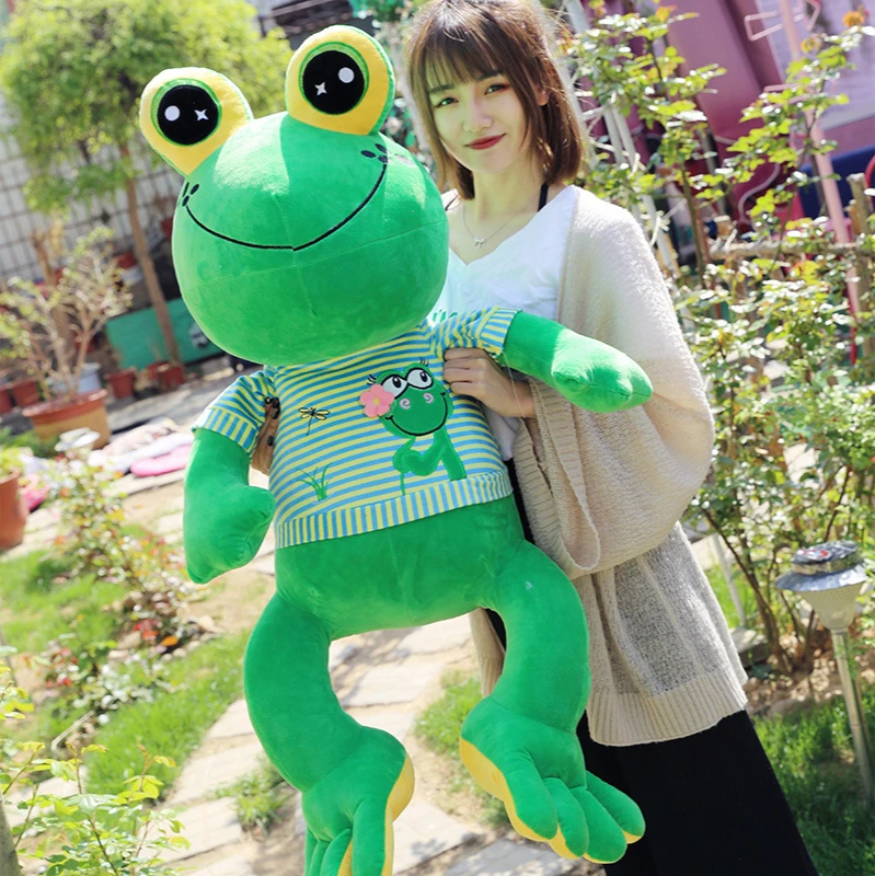 Plush Toy Large Frog Pillow New Cute Fashion Creative Cartoon Doll Appease Doll Children Holiday Birthday Exquisite Gift  - buy with discount