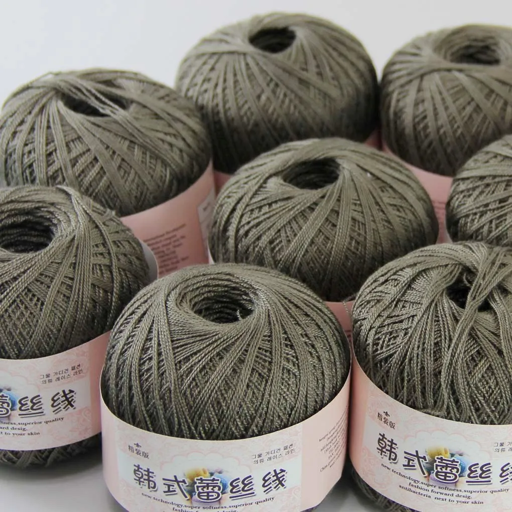 

Бесплатная доставка 8 шариков X50g Новинка Мягкая ручная вязка Высокое качество 100% хлопок вязаная крючком Пряжа темно-серая 16110