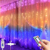3m rainbow led garland curtain fairy string lights usb flash christmas lamp for home party bedroom wedding 2022 new year decor