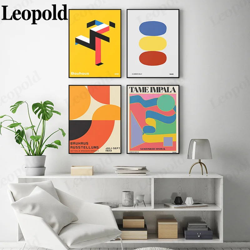 

Nordic Modern Geometric Graphic Canvas Poster Simple Splicing Color Plate Picture Printing Wall Art Living Room Decoration