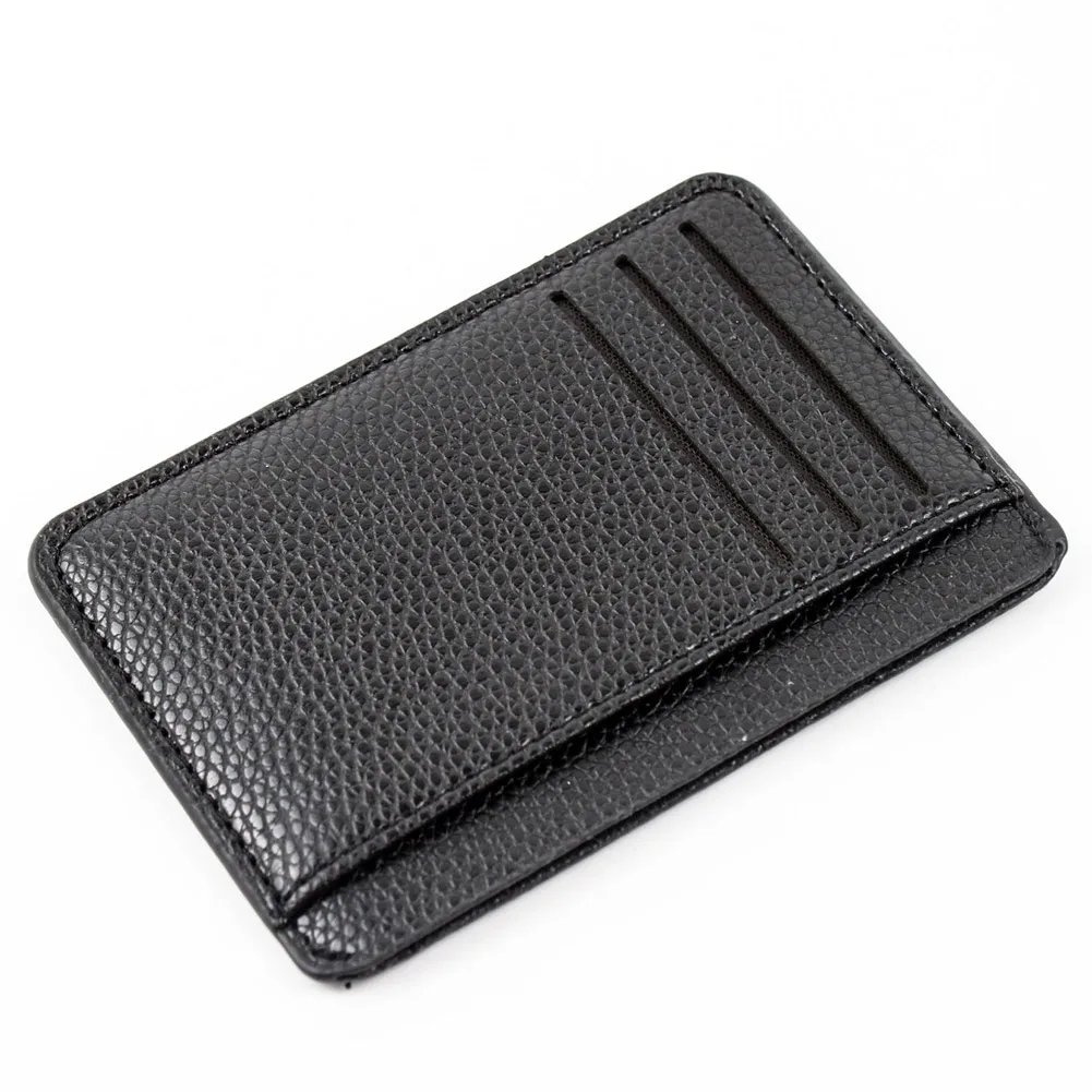 

Men Card Holder PU Leather 6 Cards Slot Ultra-thin Lichee Pattern Wallet J55