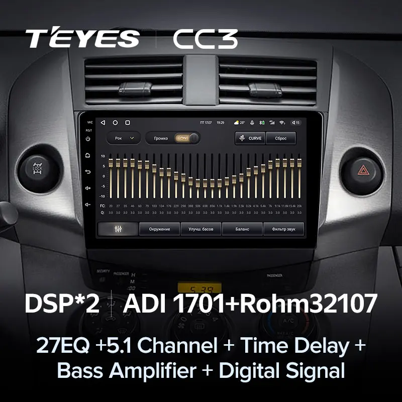 TEYES CC3 Штатная магнитола For Тойота РАВ4 3 XA30 Toyota RAV4 2005 - 2013 до 8-ЯДЕР 6 + 128ГБ 27EQ DSP carplay