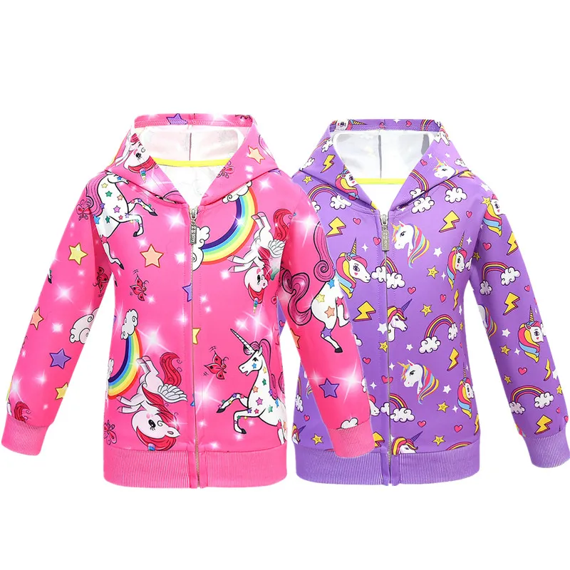 Толстовка с капюшоном для девочек мультяшным принтом детская одежда маленьких