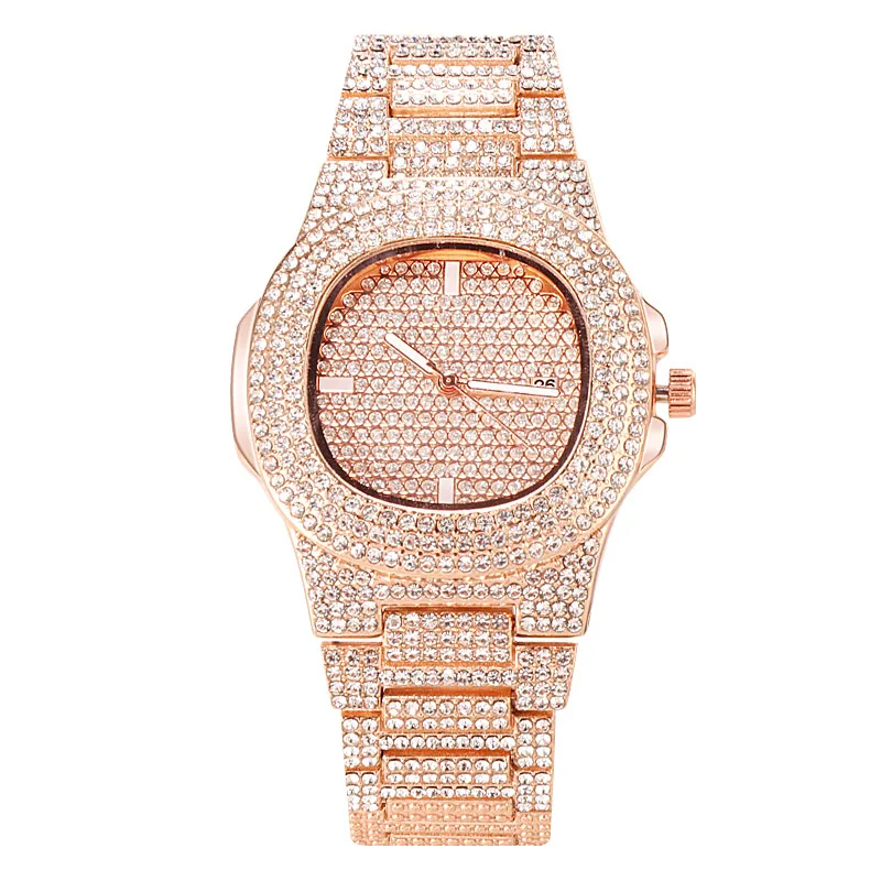 rose gold GUOU женские часы кварцевые роскошные женские часы с бриллиантами браслет из розового золота Женские часы relogio feminino saat - Цвет: rose gold