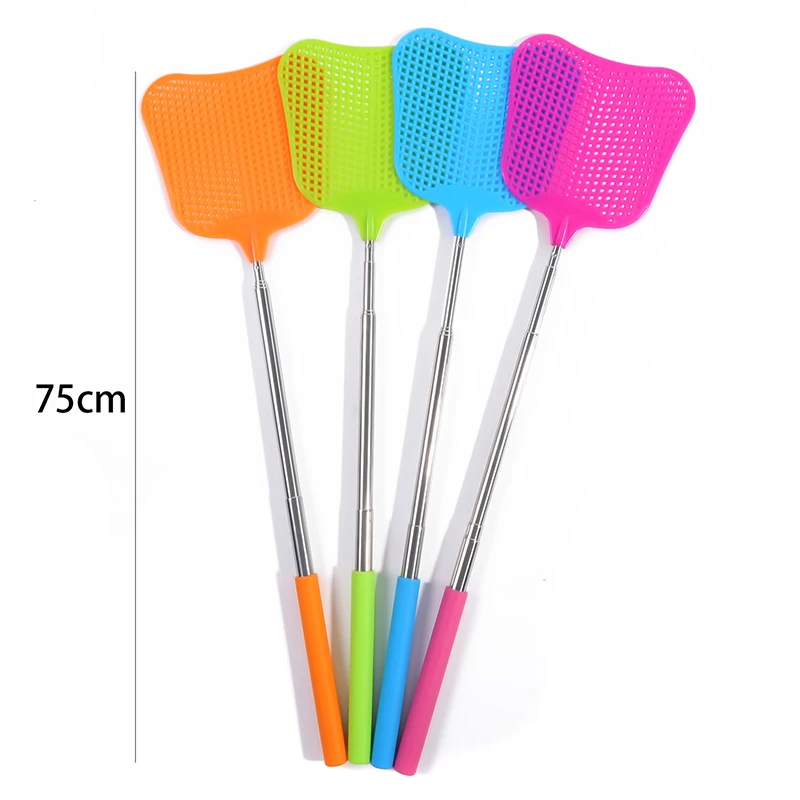 

1PC 74cm Fly Swatters Telescopic Extendable Prevent Pest Mosquito Tool Flies Trap Retractable Swatter Garden Supplies