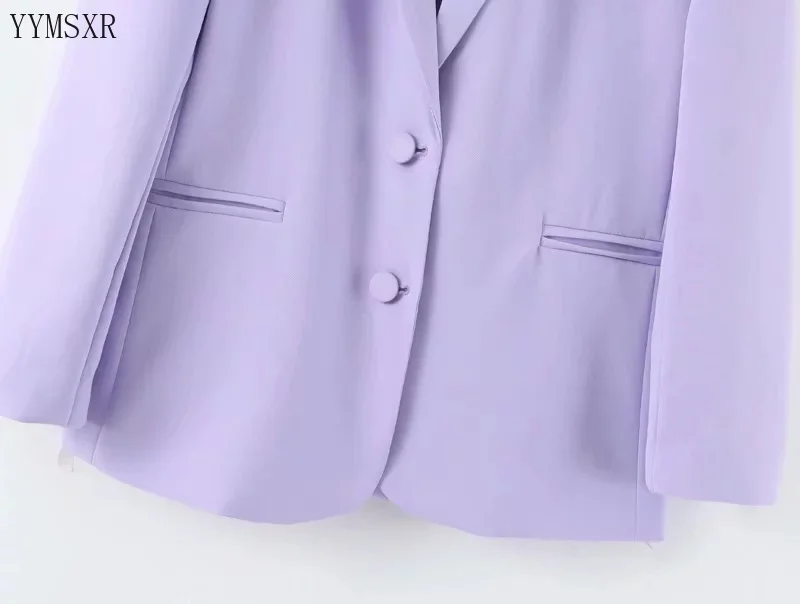 Модный женский Костюмный пиджак новинка 2020 повседневный свободный фиолетовый