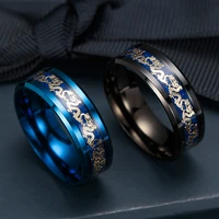 cross border jewelry hot vintage chinese dragon ring mens chinese ethnic style titanium steel stainless steel jewelry
