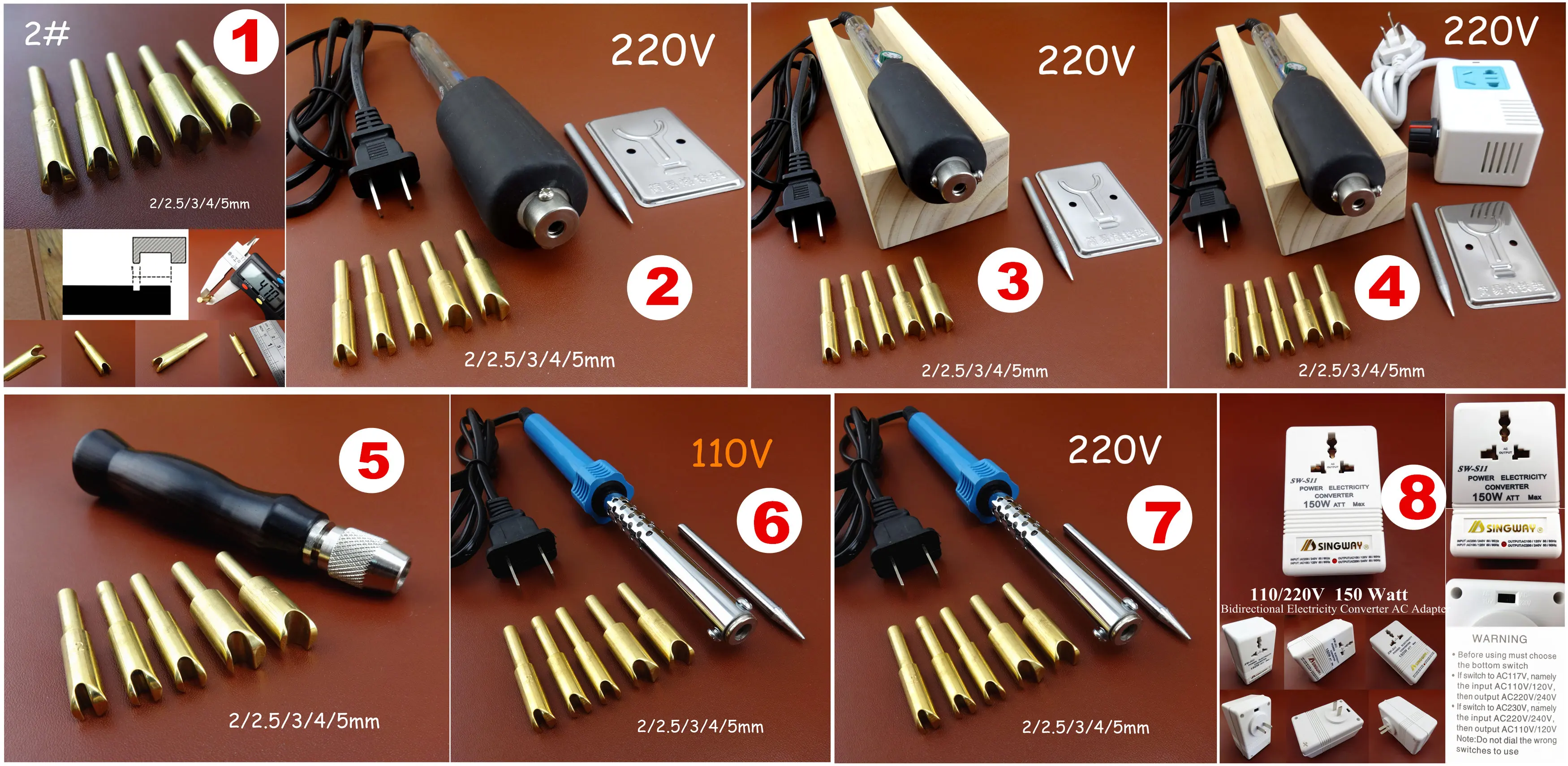 8 видов кожевенное ремесло латунная кромка сгибание канавка Электрический