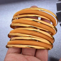 4pcslot dubai bangles lady luxury gold color jewelry bangles ethiopian african women party wedding gifts friend